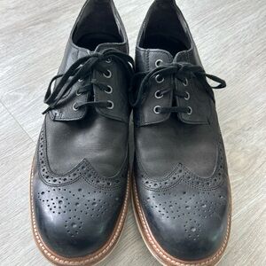 John Varvatos men’s Leather wingtip shoes Black size 11